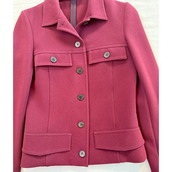 Victoria Beckham Utility Jacket in Burgundy, Size 6 - Picture 5 of 13